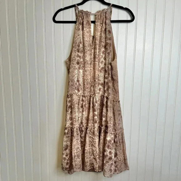 Anthropologie Drew pink/mauve halter sleeveless tiered dress size medium D39 - Picture 6 of 6